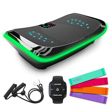 4D Vibrationsplatte – Leistungsstark mit 3 leisen Motoren | Leicht zu Bedienen | Magnetfeldtherapie Massage | Ultra Komfort – Curved Design | Vibration Oszillation