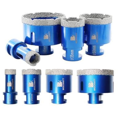 Diamantbohrer Fliesenbohrer Set - 20/35/50/68mm Diamantbohrer für Porzellan Fliese Granit Marmor Trockenbohren