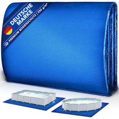 tillvex® Premium Pool Bodenplane 396 x 396 cm quadratisch für Pools bis Ø 366cm - für Pools & Schwimmbecken | UV-stabile & reißfeste Poolunterlage Bodenschutzmatte | Bodenschutzplane für Swimmingpool