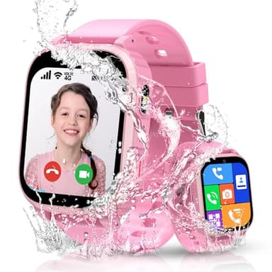 Smartwatch Kinder mit GPS und Telefon, 4G Kinder Smartwatch mit Videoanruf Anruffunktion IP68 Wasserdicht SOS Spiel Voice Chat Wecker Schulmodus, Kinderuhr GPS Geschenk für Jungen Mädchen Student