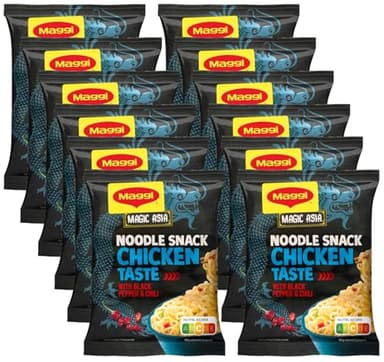 Maggi Magic Asia Instant Nudel Snack Huhn, asiatisches Fertiggericht, 12er Pack (12 x 65g)