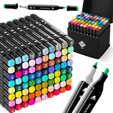 ZENO 80 Alkohol Marker Set – Twin Marker mit Brush- & Feiner Spitze, Alkohol Stifte für Erwachsene, Ausmalstifte & Manga Stifte im Etui, Alkoholstifte Set zum Zeichnen