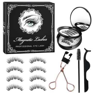 Magnetische Wimpern,Magnetische Wimpern mit Applikator,magische Wimpern, magnetisch, wiederverwendbar,bestes magnetisches Wimpern-Set,kein Kleber, mit Applikato(6)