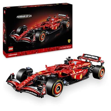 LEGO Technic Ferrari SF-24 F1 Rennauto - Modellauto für Erwachsene - Formel 1 Set zum Sammeln - V6-Motor, Getriebe, Lenkung und DRS im Maßstab 1:8 - Geschenk für Fans von Motorsport & Rennwagen 42207