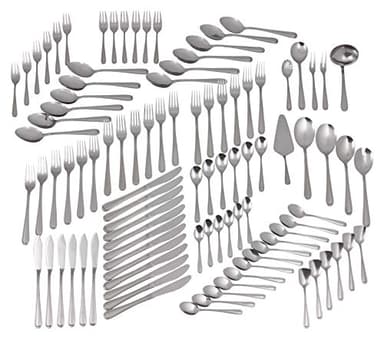 GRÄWE Besteckset für 12 Personen aus Edelstahl, Geschirrset, 100-teilig Set, nickelfrei, rostfrei, handpoliert, spülmaschinengeeignet - Serie Salzburg