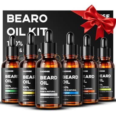 CADDISE Bartöl-Set – 6 einzigartige Düfte, rein natürliche Inhaltsstoffe für einen gesunden, gepflegten Bart, für Männer zum Geburtstag, Vatertag und zu Weihnachten
