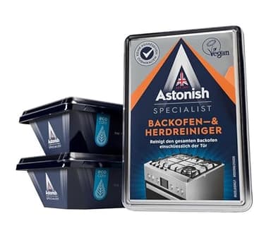 Astonish Backofenreiniger Extra Stark 3er Set (3x250ml Gel Paste) – kraftvoller Ofenreiniger für Backofen, Herd, Induktionskochplatte und mehr – effektiver Backofen Reiniger gegen Fett & Eingebranntes
