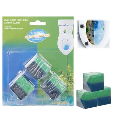 WC Reiniger Duo-Aktiv Reinigungswürfel für Wasserkästen mit Meeresfrische, 3 Stück (50g/Stück), Extra Stark gegen Kalk & Schmutz - Grüne Formel, Spülkasten-Tabs mit Frische-Effekt