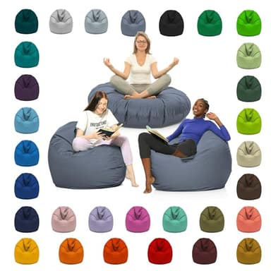 2in1 Sitzsack mit Füllung – XXL Bean Bag Indoor & Outdoor – Wasser & Schmutzabweisend, Ergonomisch & Wetterfest – für Kinder & Erwachsene zum Gaming & Relaxen (Anthrazit, 110 CM Durchmesser)
