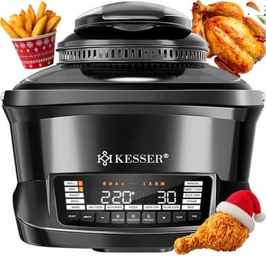KESSER® Multikocher mit Heißluftfritteuse 8L & 16 Programme Küchengerät - Grillen, Backen, Schmoren, Dampfgaren Vorheiz- & Warmhaltefunktion Reiskocher Slow Cooker, Joghurtbereiter