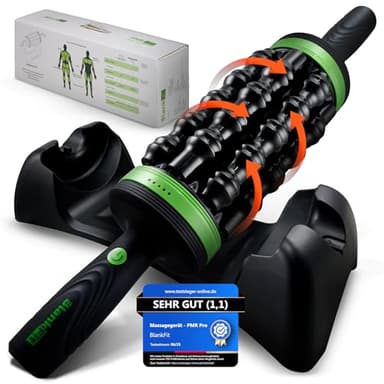 BlankFit® Massagegerät Ganzkörper NEU Faszienrolle elektrisch, Rollenmassagegerät, Anti Cellulite, 5 Geräte in 1 + Freihand-Station, Tiefengewebe, 5 Stufen, Faszien, Stoßwellentherapie