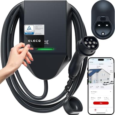 ELECQ Wallbox 11kW mit App & RFID | Lastmanagement und PV-Laden (Power Monitor erforderlich) | WLAN & OCPP | 5M Typ 2 Ladekabel | 16A 3-phasig | §14a-konform | Heimladestation für Außeninstallation