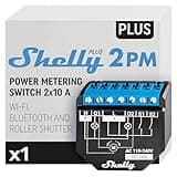 Shelly Plus 2PM | WLAN 2 Kanäle Smart Relais Schalter | Rolladenschalter mit Stromverbrauchsmessung | Hausautomation | Google Home Alexa Zubehör | iOS Android App