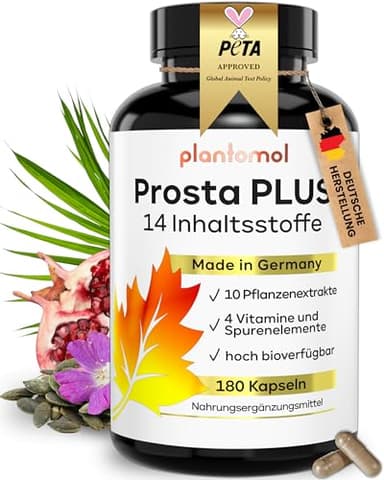 14-fach Komplex! PROSTA PLUS mit Weidenröschen Roggenpollen Granatapfel Sägepalme Kürbiskern Brennnessel - Prosta Kapseln hochdosiert - 3 Monatsvorrat