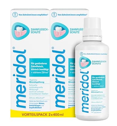 meridol Mundspülung 2x400ml - antibakterieller Effekt für gesunde Zähne & Zahnfleisch, ohne Alkohol
