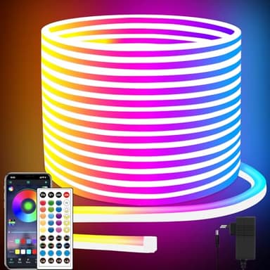 segrass LED Neon strip 20m, flexibel, mit APP/Fernbedienung, mehrere Modi, IP65 Outdoor RGB wasserdicht, Schlafzimmer Indoor Musik-Synchronisation Spiel Bar Licht
