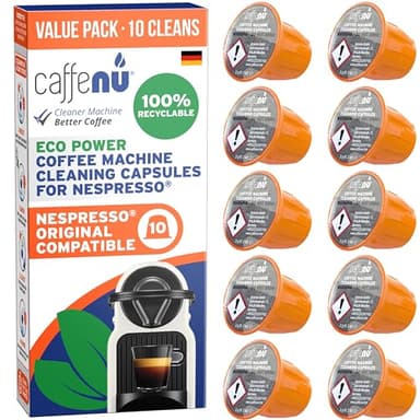 Caffenu Nespresso Original kompatible Reinigungskapseln | Für perfekten Kaffeegenuss | Vorteilspack mit 10 Kapseln