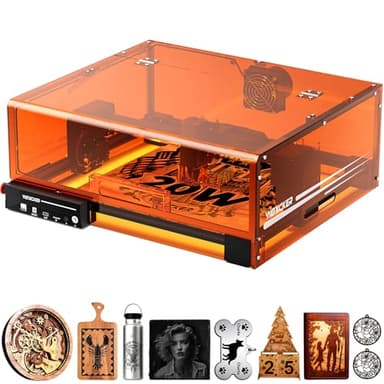 Lasergravurmaschine 20W, L2 MAX Beiliegender Lasergravur Maschine, CNC Graviermaschine Hochpräzise Laser Cutter, Gravieren und Schneiden Holz Metall Glas Geeignet für Fortgeschrittener Spieler