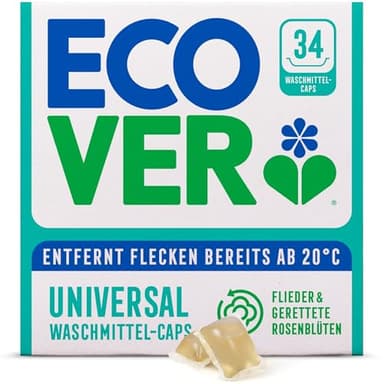 Ecover Bio Waschkapseln - Wäschekapseln/Tabletten - Waschmittel mit sauberem und frischem Flieder & geretteter Rosenduft, 1 x 34 Kapseln/Tabletten