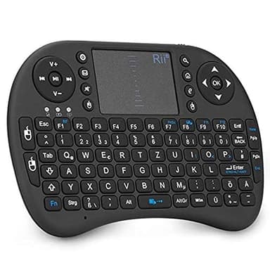 Rii i8 Mini Tastatur Wireless mit Touchpad, Smart TV Tastatur, Mini Keyboard für Smart TV Fernbedienung/PC/PAD/Xbox 360/ PS3/Google Android TV Box/HTPC/IPTV (De Layout)