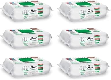 6 x Sleepy Easy Clean Set – à 100 Tücher (Grün, Weißseife-Formel) – streifenfreier Glanz auf allen Oberflächen + HeartGlobal® Versandschutz