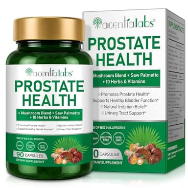 Nahrungsergänzungsmittel für die Gesundheit der Prostata, enthält eine Pilzmischung, Sägepalme, 10 Kräuter und Vitamine, unterstützt die Gesundheit der Harnwege und der Prostata bei Männern 90 Kapseln
