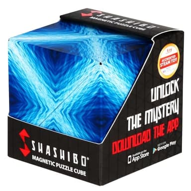 Shashibo Formwechsel-Box – Preisgekrönter, patentierter Zappelwürfel mit 36 Seltenerdmagneten – lässt Sich in über 100 Formen verwandeln (Blue Planet)