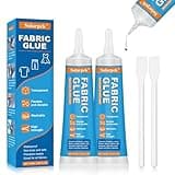 Sularpek 2 * 60 ML Textilkleber, Transparenter Stoffkleber, Waschmaschinenfest Permanenter Kleber für Stoffe, Textilkleber Extra Stark für Alle Stoffe, Baumwolle, Denim, Flanell, Polyester