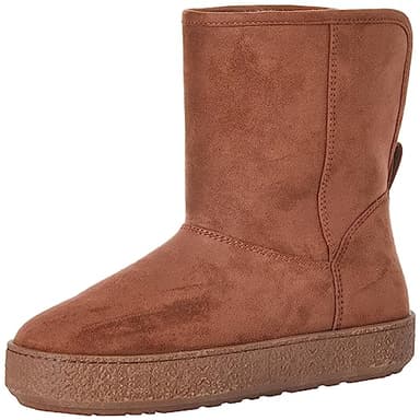 Amazon Essentials Damen Lammfellstiefelette, Kastanienbraun Mikro Wildleder, 39 EU