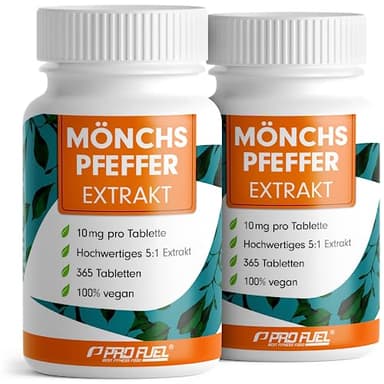 Mönchspfeffer hochdosiert - 2x365 Tabletten - 10mg hochwertiges Mönchspfefferextrakt (5:1), entspricht 50 mg reinem Mönchspfeffer (Vitex Agnus Castus) - laborgeprüft mit Zertifikat - 100% vegan
