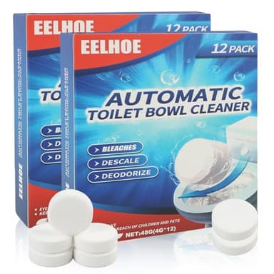 24 PCS Extra Starke WC Reiniger Tabs gegen Urinstein & Kalk, Toilettenreiniger für Spülkasten & Schüssel, Selbstschäumende Reinigung mit Frischem Duft, Lang anhaltende Hygiene für Toilette