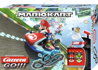 Carrera 20062491 GO!!! Nintendo Mario Kart 8 Rennstrecken-Set | 4,9m elektrische Carrerabahn mit Mario & Luigi Spielzeugautos | mit 2 Handreglern & Streckenteilen | Spielzeug für Kinder ab 6 Jahren