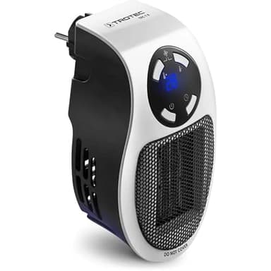 TROTEC Steckdosen Heizlüfter TFC 1 E – Heizleistung 500 W – mini Keramik Heizung, für Räume bis 10 m² / 25 m³, weiß
