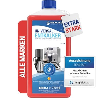 Maxxi Clean | 1x 750 ml Universal Entkalker Konzentrat für Kaffeemaschinen & Kaffeevollautomaten aller Typen | für 6 Entkalkungsvorgänge | universelle Gerätereinigung gegen Kalk und Verschmutzungen