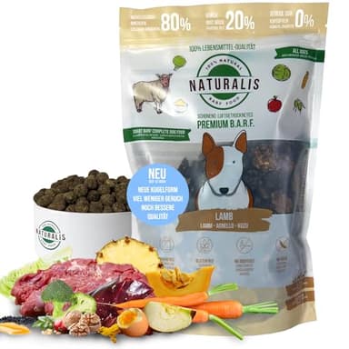 Naturalis Smart 80 Barf Trockenbarf Hundefutter 5 kg Lamm Alleinfuttermittel ohne Zusätze getreidefrei sojafrei glutenfrei hypoallergen