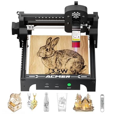 Acmer S1 3.5W Lasergravur Maschine 130 * 130MM Laser Graviermaschine,GravurfläChe Laser Gravur 10000mm/Min Laserschneider,0.01mm HochpräZise Laser Cutter FüR Gravierte Namensschilder/Fotos/Armbänder