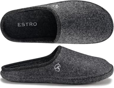 ESTRO Filzpantoffeln Herren mit Filzsohle - Hausschuhe Herren Winter Warm Hausschuhe Männer Filz Pantoffeln WOLLFILZ (Graphit, 42 EU)