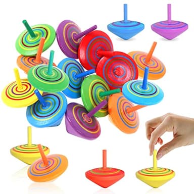 25 Stück Holzkreisel für Kinderfeste, Belohnungen, Geburtstage und Gastgeschenke - Holzspielzeug