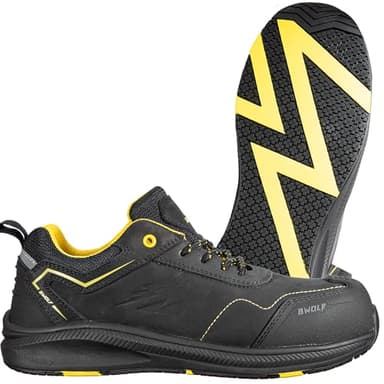 BWOLF Phoenix S3S Arbeitsschuhe Herren S3 Sicherheitsschuhe Herren S3 Nabuk wasserdicht, rutschhemmend 4x4 Grip Tech, Ergo Sohlen (Schwarz, EU Schuhgrößensystem, Erwachsene, Numerisch, M, 43)