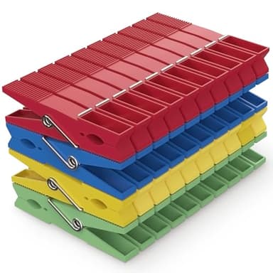 PORTENTUM Wäscheklammern aus Recyceltem Kunststoff, 40er Set, Mehrfarbig - Widerstandsfähig für den Außenbereich, Mehrzweck und Hinterlassen Keine Abdrücke, Größe 7,5 x 1 x 2 cm