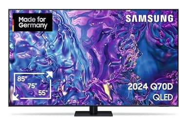 Samsung QLED 4K Q70D Fernseher 85 Zoll, AI Quantum Prozessor 4K, AI Upscaling, Tizen OS, Motion Xcelerator 120 Hz, Smart TV, KI TV, GQ85Q70DATXZG, Deutsches Modell