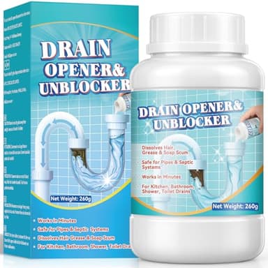 Extra starker Abflussreiniger 260g, Schnell wirkendes Rohrreiniger Pulver für freie Abflüsse, Profi Rohrreiniger für Küche, WC, Dusche und Außenleitungen, entfernt Haare, Fett und Speisereste