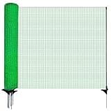 Signstek Weidezaun, mobiler Zaun 90 cm hoch, 25m lang, 15 Pfähle, Gartennetz, Campingzaun, Hühnerzaun, Hundezaun, Absperrzaun, Steckzaun, Begrenzungszaun