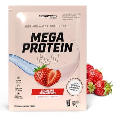 Energybody® Mega Protein H2O Protein Pulver Probierpaket - 1x30g - Für Wasser optimiertes Eiweiss Protein Pulver als Whey Casein Mix/Proteinpulver Probierpackung/Eiweißpulver Probierset