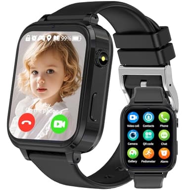 clleylise Smartwatch Kinder mit GPS und Telefon, 4G Kinder Smartwatch, Voice Chat, SOS IP68 Wasserdicht Spiel Wecker Touchscreen, Smart Watch für Jungen Mädchen 4-16 Jahre (Schwarz 1)