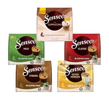 Senseo Pads Probierbox 5 Sorten, Vielfaltspaket, 5 x 16 Getränke, 80 Kaffeepads