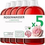 5000-ml (5 x 1.000-ml) ROSENWASSER DO-IT-ALL Essbare Natur-Kosmetik 100% naturrein NATURMEDIN®