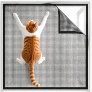 Fenster Fliegengitter Katzensicher Katzengitter Fenster Ohne Bohren Katzen Fenstergitter Stabil für Alle Fenster Dachfenster Fly Net and Mosquito Net for Windows - Black (110X130CM)