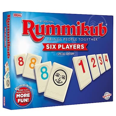 IDEAL Rummikub 6 Spieler: bringt Menschen zusammen, Familienspiele, 2–6 Spieler, ab 8 Jahren