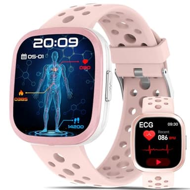 YYKY Smartwatch Damen mit blutdruckmessung Gesundheitsuhr EKG ΒΙυtzυcker/blutdruck Uhr 1.72" HRV/24h Herzfrequenz,SPO₂ Schlaf/Apnoe-Monitor Pulsuhr/Harnsäure/BMI/Bluetooth-Anrufe/SOS-Anruf/Wetter